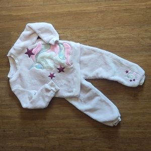 Toddler Girl Pink Unicorn Fuzzy Two Piece Jogger Set Size 2T Epic Threads